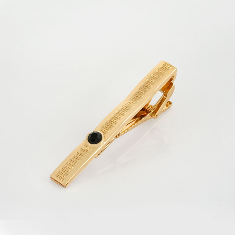 Kaklaraiščių ir rankogalių segtukų komplektas, lydinys, mada, unisex, geometrinė forma, deimantinis apdirbimas, krištolo akcentai