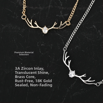 Kaklaraišiams segtukas su elnio galva, lydinys, elektroplėšimas 24K grynumas