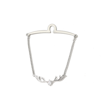 Kaklaraišiams segtukas su elnio galva, lydinys, elektroplėšimas 24K grynumas