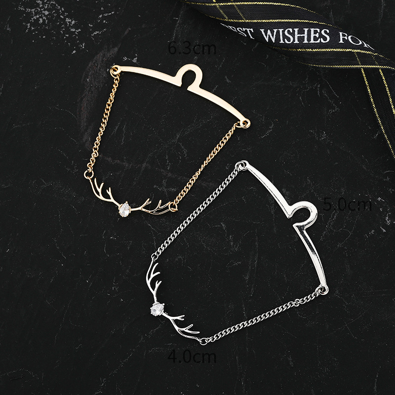 Kaklaraišiams segtukas su elnio galva, lydinys, elektroplėšimas 24K grynumas