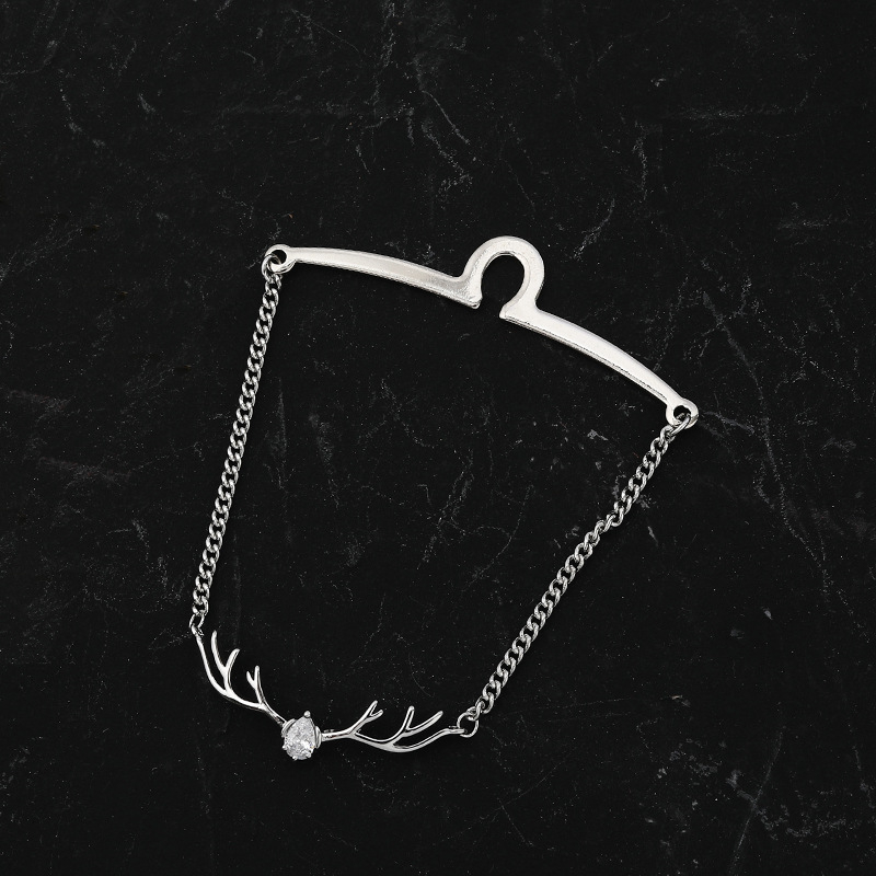 Kaklaraišiams segtukas su elnio galva, lydinys, elektroplėšimas 24K grynumas