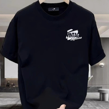 Vaikų T-shirt su sunkia amerikietiška stilistika, trumpomis rankovėmis ir kaklaraiščių klipu