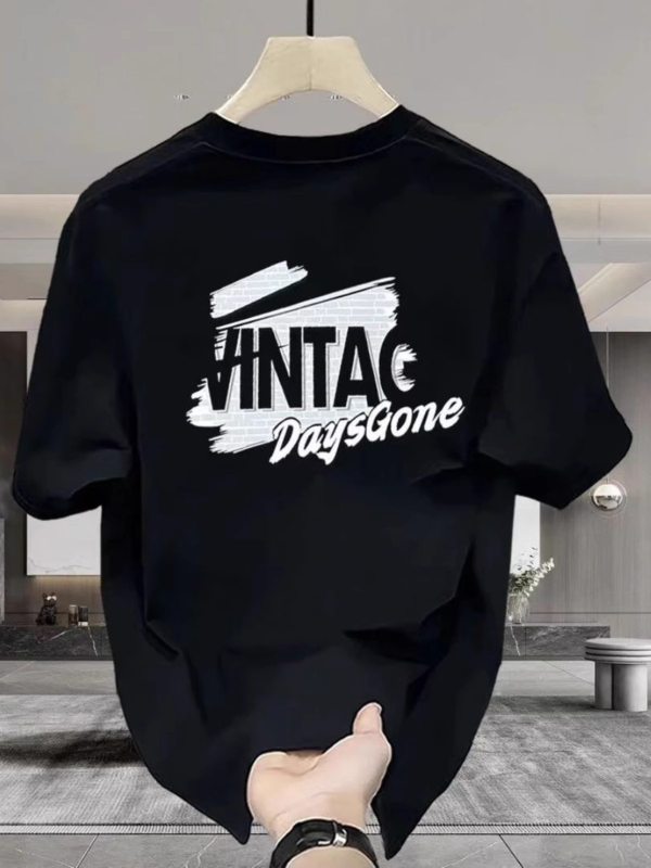 Vaikų T-shirt su sunkia amerikietiška stilistika, trumpomis rankovėmis ir kaklaraiščių klipu