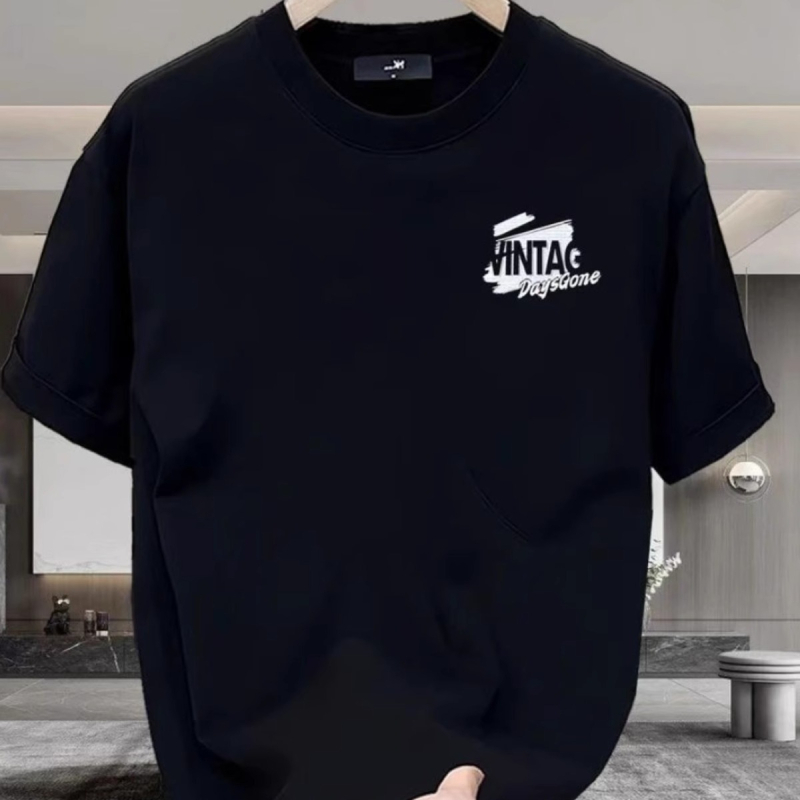 Vaikų T-shirt su sunkia amerikietiška stilistika, trumpomis rankovėmis ir kaklaraiščių klipu