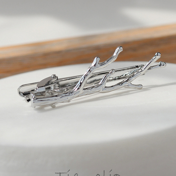 Kaklaraiščių segtukas su trimatiniu šakų dizainu, geometrinis porų stilius, lydinio medžiaga, elektroplakavimas, 2025 m. pavasario leidimas