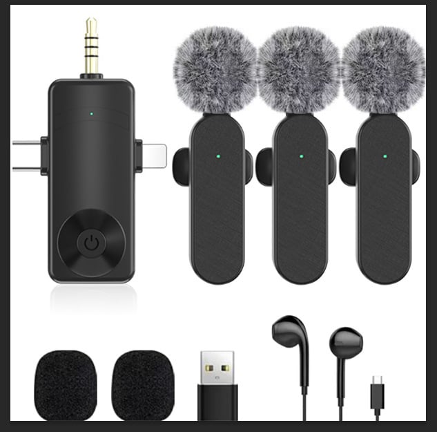 H18 Bezdrôtový lavalier mikrofón 1–4, 3–v–1 rozhranie pre živé vysielanie a nahrávanie s telefónom, redukcia šumu, Bluetooth 5.3, vstavaná batéria 500–800 mAh