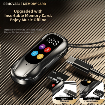 Karaoke Lavalier Bluetooth in-ear slušalice s klipom za uho – Bluetooth 6.0, dvostrano povezivanje, podrška memorijske kartice, reverberacija i redukcija šuma