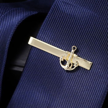 Клип за вратовръзка от мед, форма котва, геометричен модел, електроплакиране