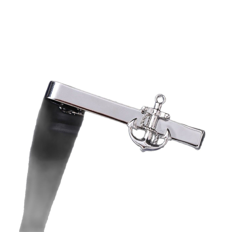 Клип за вратовръзка от мед, форма котва, геометричен модел, електроплакиране