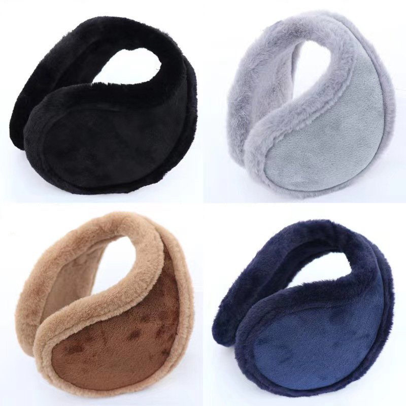 Θερμαινόμενα για αυτιά με επένδυση fleece, plush, unisex ενήλικες, πίσω τοποθέτηση, κλασικό στυλ, εξωτερική χρήση χειμώνα/φθινοπώρου