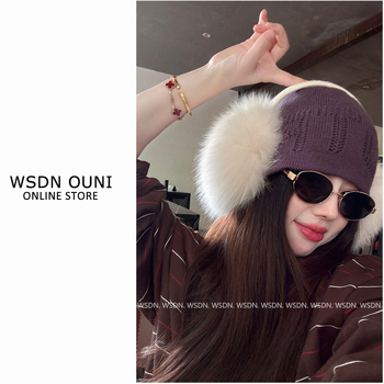 Protecții pentru urechi din blană de vulpe reală, unisex, Westini, pentru iarnă și toamnă, căldură, anti-vânt, stil simplu