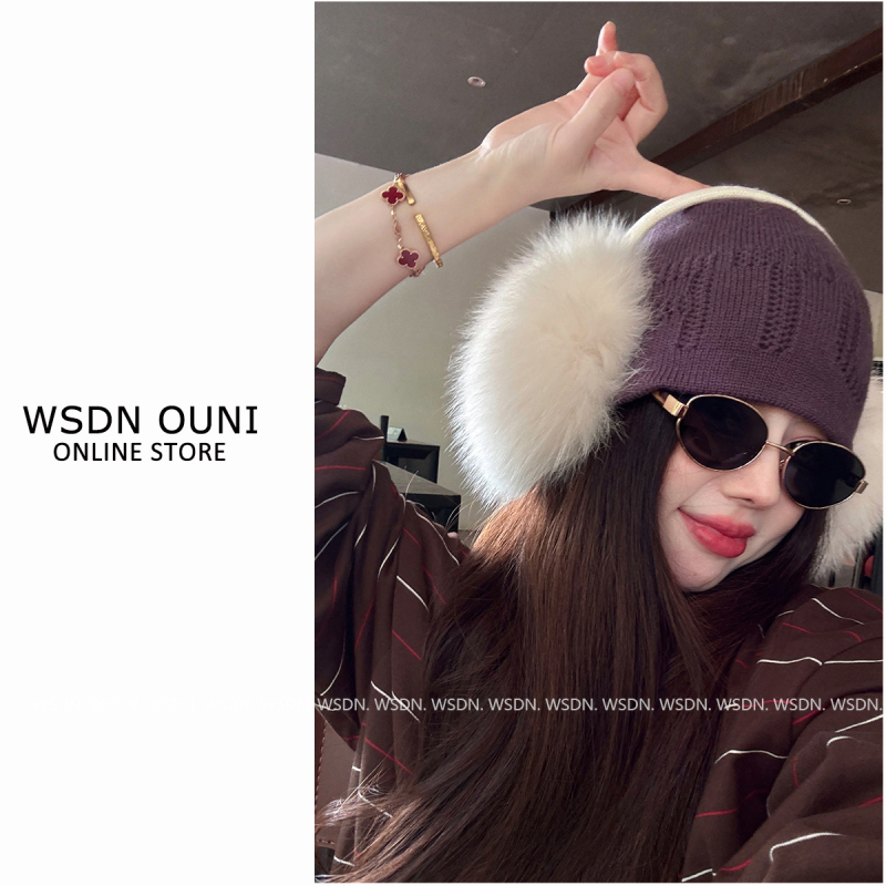 Protecții pentru urechi din blană de vulpe reală, unisex, Westini, pentru iarnă și toamnă, căldură, anti-vânt, stil simplu