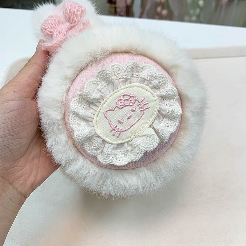 Kórejský štýl pletené rukavice s motívom mačky a náušnými chráničmi, vetruodolné na zimu