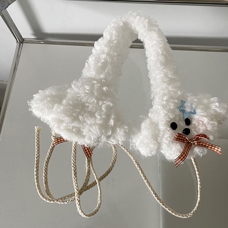 Pletene plišane earmuffs za žene – zimska toplina, korejski stil, jednofarbni uzorak
