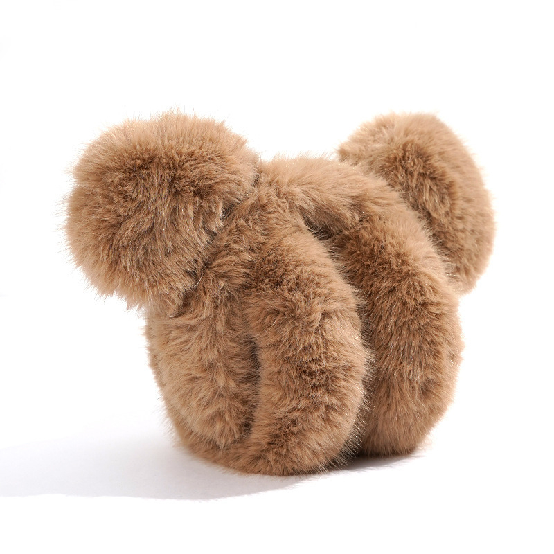 Earmuffs με γούνινο σχέδιο αρκουδάκι – Κορεατικού στιλ, διπλωτά, unisex, ενήλικοι, για χειμώνα, ζεστασιά και προστασία από τον άνεμο