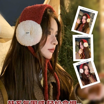 Korejski retro pletene ušne zaštitne maskice za odrasle, unisex, pliš, zimska upotreba