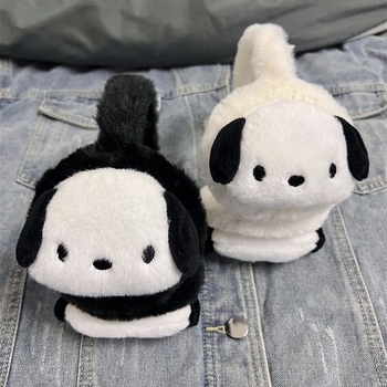 Vaikų pūkuoti ausų apsaugai su siuvinėjimu, karikatūros dizainas, žiemai