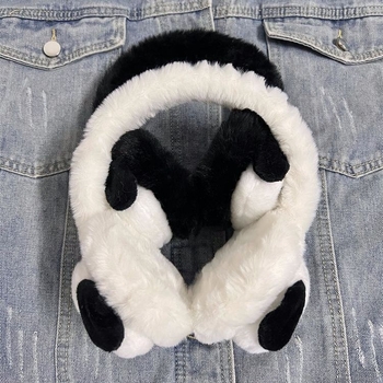 Vaikų pūkuoti ausų apsaugai su siuvinėjimu, karikatūros dizainas, žiemai