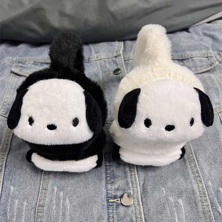 Vaikų pūkuoti ausų apsaugai su siuvinėjimu, karikatūros dizainas, žiemai