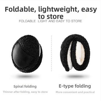 Vyriški ausų šildytuvai, užpakalinio dėvėjimo stilius, fleece apdaila, vėjo atsparūs, sulankstomi, šilti