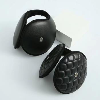 Odiniai ausų šildytuvai vyrams – nugarinis uždėjimas, žieminė šiluma, vienos spalvos raštas, tinkama dviračiu važiavimui