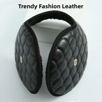 Odiniai ausų šildytuvai vyrams – nugarinis uždėjimas, žieminė šiluma, vienos spalvos raštas, tinkama dviračiu važiavimui