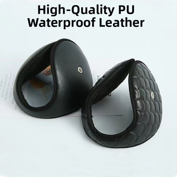 Odiniai ausų šildytuvai vyrams – nugarinis uždėjimas, žieminė šiluma, vienos spalvos raštas, tinkama dviračiu važiavimui