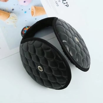 Odiniai ausų šildytuvai vyrams – nugarinis uždėjimas, žieminė šiluma, vienos spalvos raštas, tinkama dviračiu važiavimui