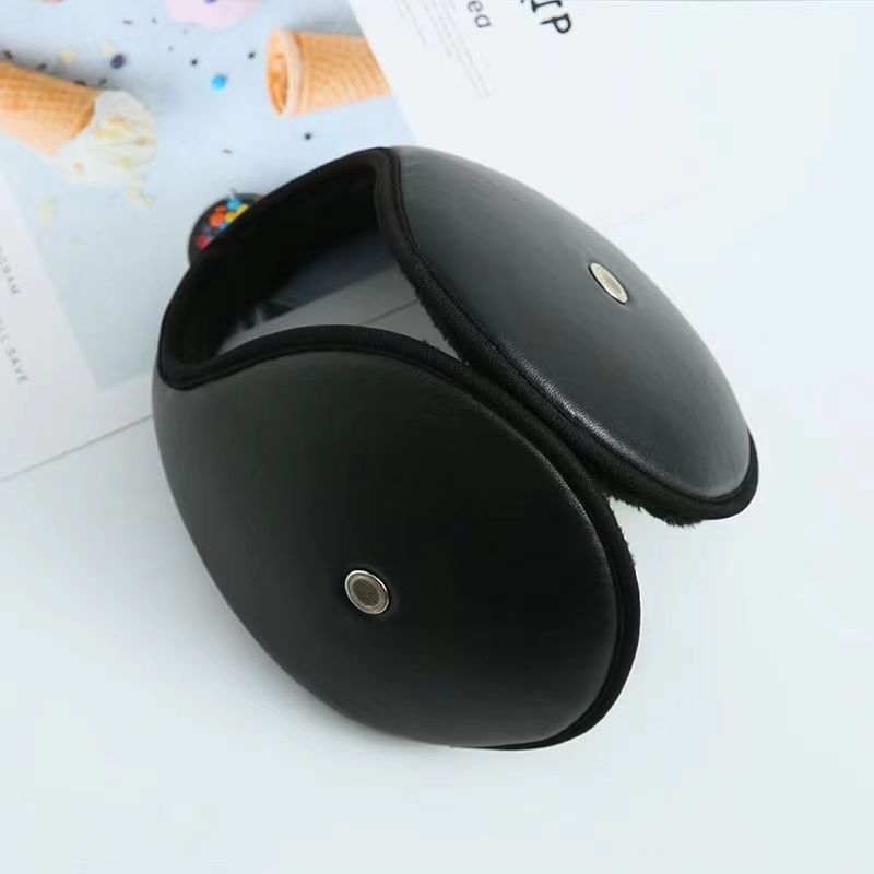 Odiniai ausų šildytuvai vyrams – nugarinis uždėjimas, žieminė šiluma, vienos spalvos raštas, tinkama dviračiu važiavimui