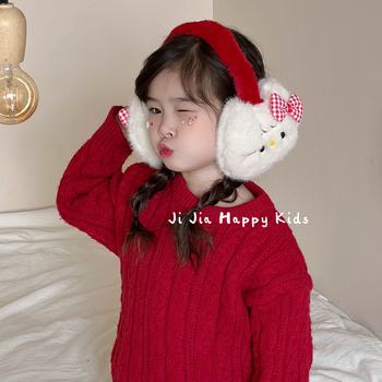 Pliušiniai ausų šildytuvai, sulankstomas dizainas, grotelės raštas, išlaiko šilumą, lauko naudojimui rudenį-ziemą