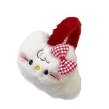 Pliušiniai ausų šildytuvai, sulankstomas dizainas, grotelės raštas, išlaiko šilumą, lauko naudojimui rudenį-ziemą