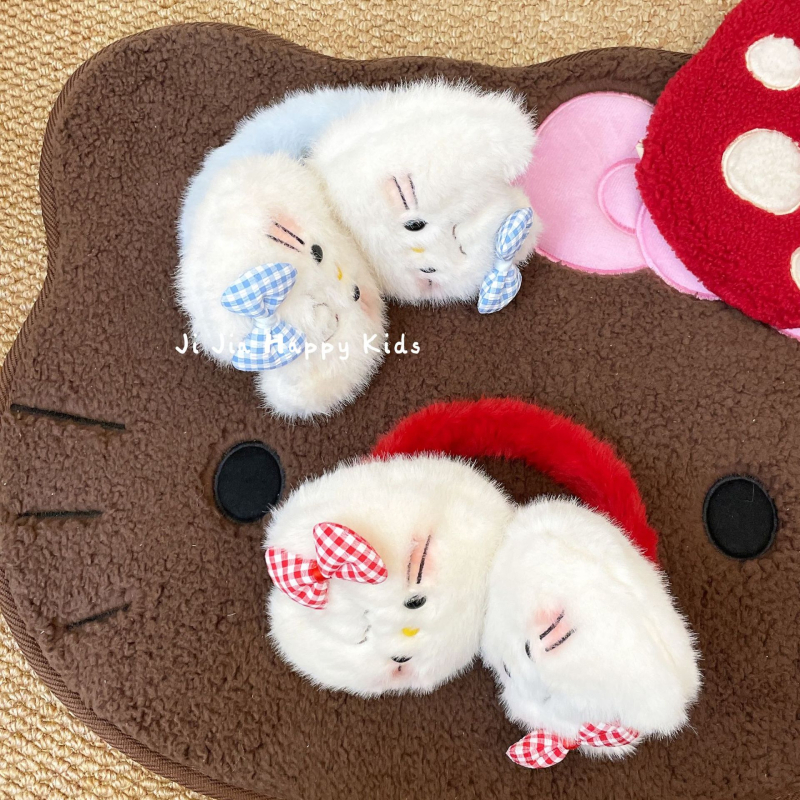 Pliušiniai ausų šildytuvai, sulankstomas dizainas, grotelės raštas, išlaiko šilumą, lauko naudojimui rudenį-ziemą