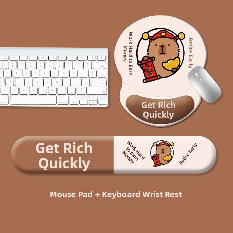 Pad pentru tastatură și suport pentru încheietura mâinii la mouse, silicon, anti-derapant, rezistent la uzură, model 0081-0699, pentru birou