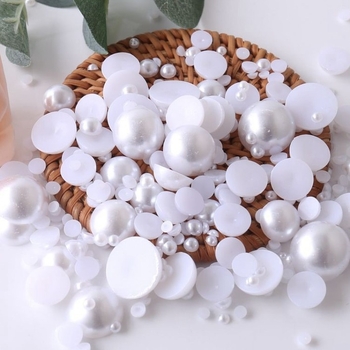 DIY dodaci za nokte – ABS kružni polukružni patch-ovi za nokte s perlom, imitacije perli