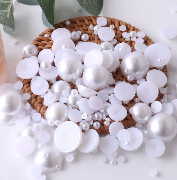 DIY dodaci za nokte – ABS kružni polukružni patch-ovi za nokte s perlom, imitacije perli