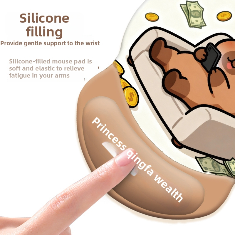 Klaviatūras paliktnis un peli roku balsts, silikons, pretnoslīdēšana, nodilumizturīgs, modelis 0081-0699