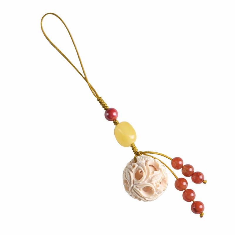 Medál mamut elefántcsontból, kézzel készített, etnikus stílus, irodalmi retro dizájn, 2022 télen