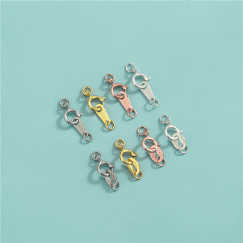 Papuošalų sagtis iš 925 sidabro, elektroplatinavimas, dvigubo žiedo spyruoklinė sagtis, DIY jungiamasis priedas