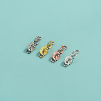 Papuošalų sagtis iš 925 sidabro, elektroplatinavimas, dvigubo žiedo spyruoklinė sagtis, DIY jungiamasis priedas