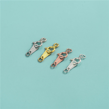 Papuošalų sagtis iš 925 sidabro, elektroplatinavimas, dvigubo žiedo spyruoklinė sagtis, DIY jungiamasis priedas