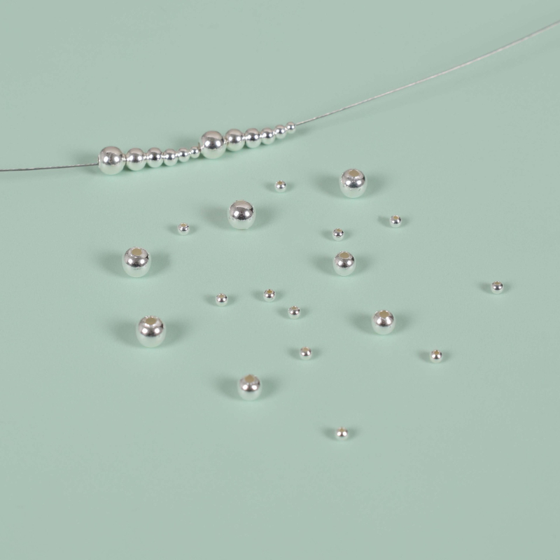 S925 srebrne razdjelne perle – okrugle s otvorom, 2 mm, za DIY nakit, pozicionirajuće i zatvarajuće perle