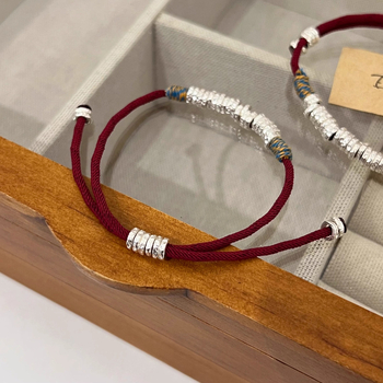 Гривна от въже в етно стил за жени и мъже – ръчно изработена, с медни елементи