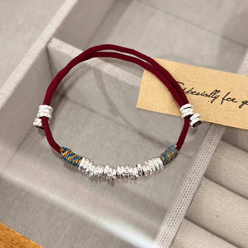 Гривна от въже в етно стил за жени и мъже – ръчно изработена, с медни елементи