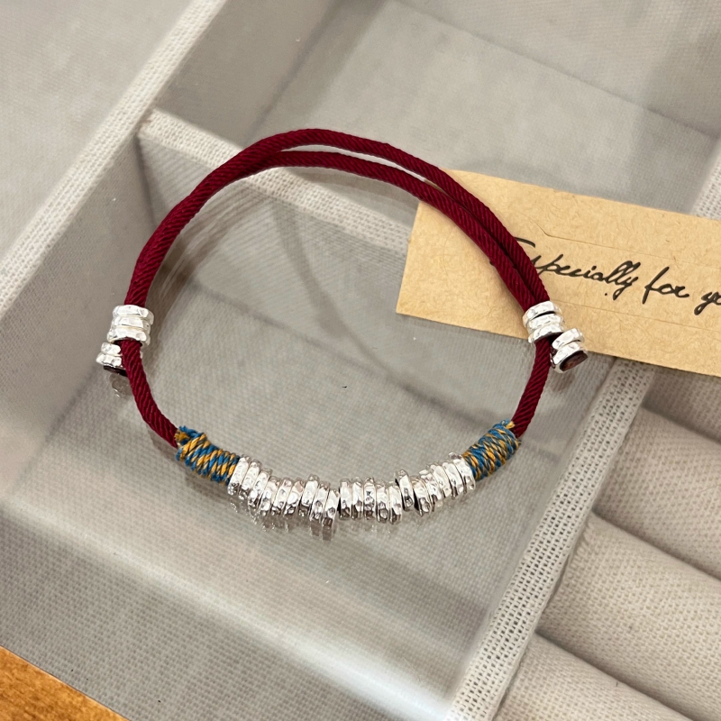 Гривна от въже в етно стил за жени и мъже – ръчно изработена, с медни елементи