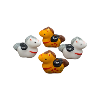 Керамични мъниста за DIY – свободни с мотив коня, ръчно рисувани и глазирани; марка Double hair; сезон лято 2025