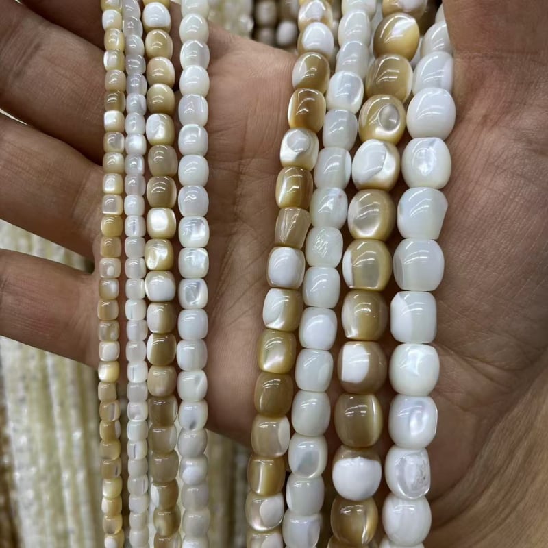 Мъниста от морски черупки, цилиндрични барел мъниста, ръчна полировка, стил лек лукс, модел благородник, компоненти за DIY колие и гривна