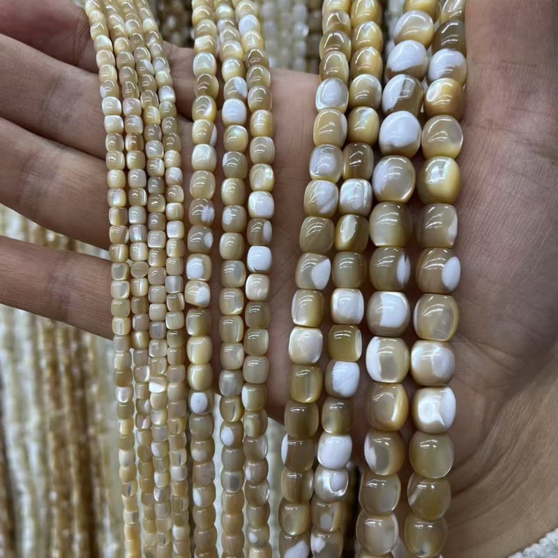 Мъниста от морски черупки, цилиндрични барел мъниста, ръчна полировка, стил лек лукс, модел благородник, компоненти за DIY колие и гривна