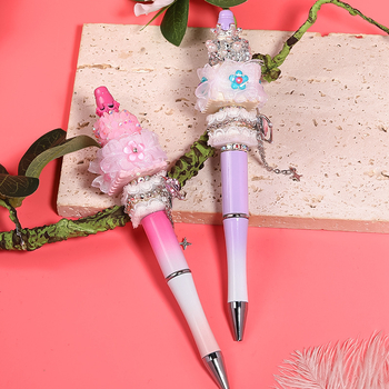 DIY telefonlánc gyöngyök, akril gyöngyök, elektroplakált, kettős réteg torta minta, átlyukasztott gyöngyök, Yiwu eredet