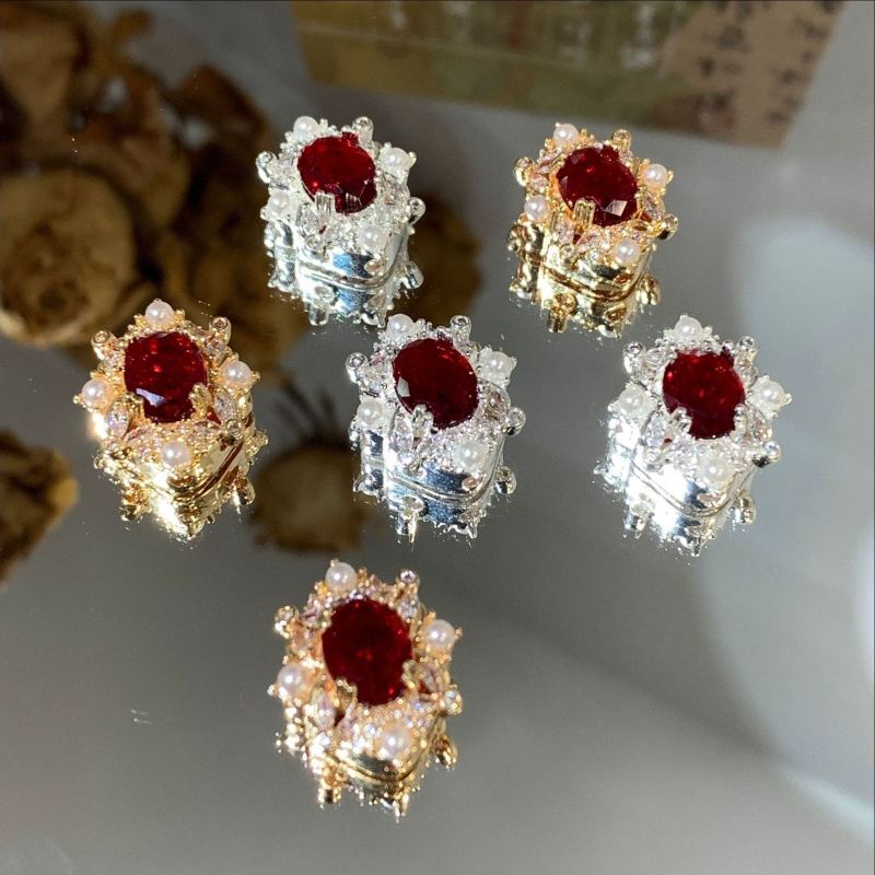 Boja očuvana 14K romb cvijet šljive DIY kristalni dodaci za nakit