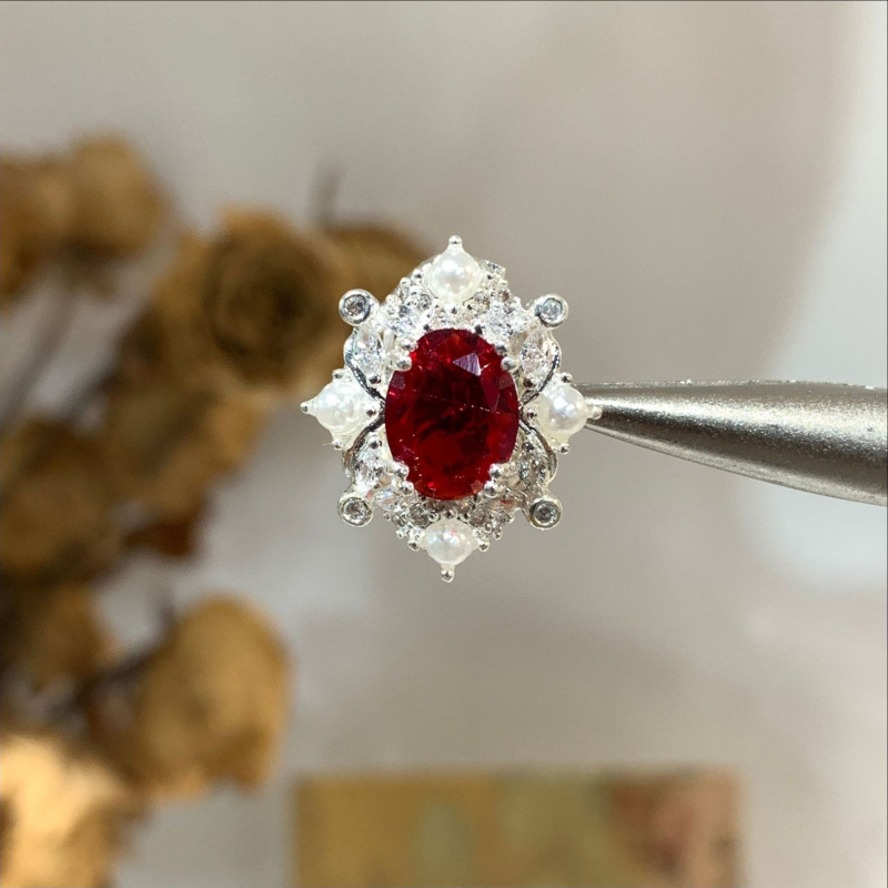 Boja očuvana 14K romb cvijet šljive DIY kristalni dodaci za nakit